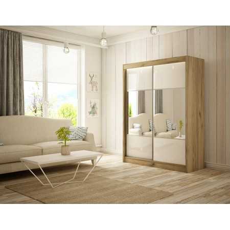 Rico Gardróbszekrény - 150 cm Fehér Kézműves tölgy Furniture