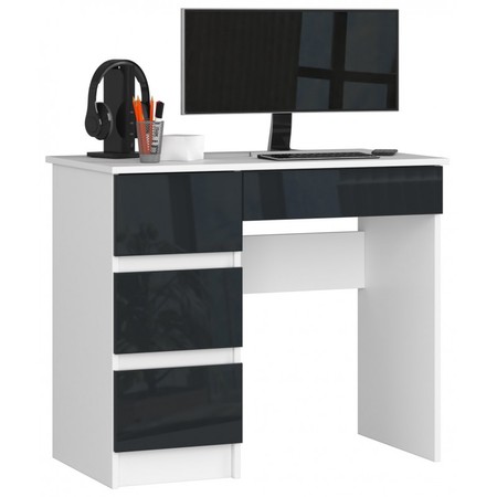 A7 Számítógép asztal fehér / grafitfényű Akord