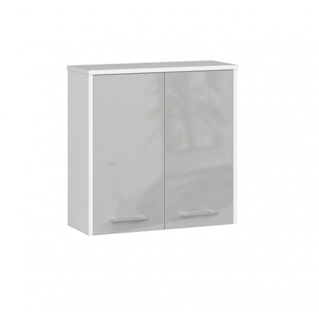 FIN W60 2D Fürdőszobai fali szekrény (metál/fehér) Akord
