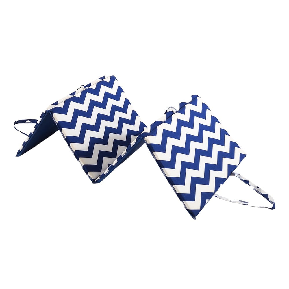 Fehér-kék kerti székpárna napozóágyra 49x137 cm   Zig Zag – B.E.S.