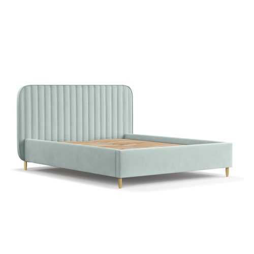 Mentazöld kárpitozott ágyneműtartós egyszemélyes ágy ágyráccsal 120x200 cm Noto – Maison de Rêve