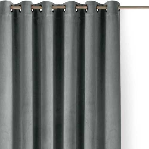 Szürke bársony dimout (részleges sötétítő) függöny 265x225 cm Velto – Filumi