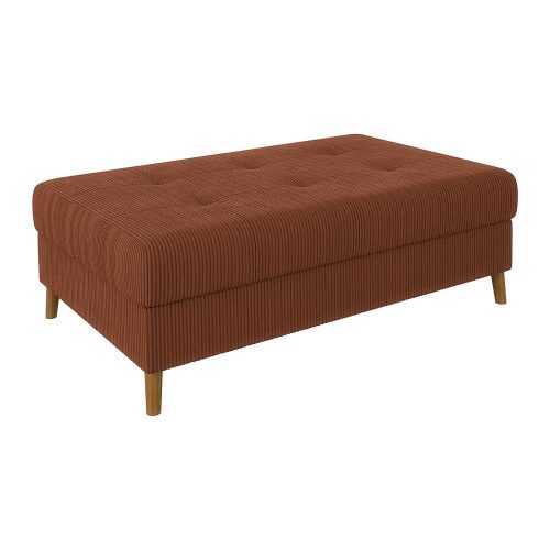 Téglavörös kordbársony kanapé 118 cm Ariella – Ropez