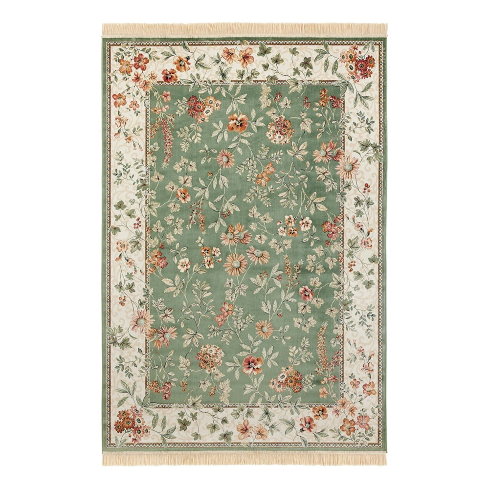 Zöld-krémszínű viszkóz szőnyeg 160x230 cm Oriental – Nouristan