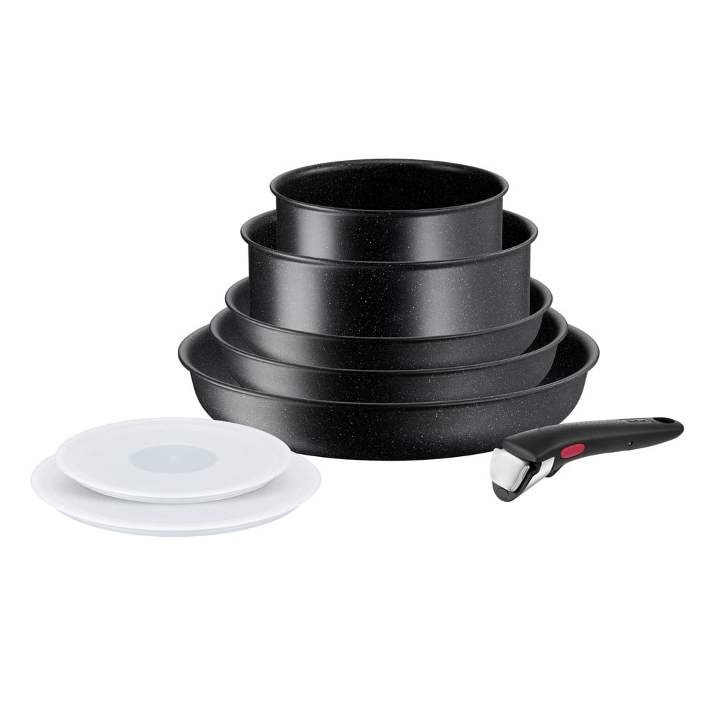Alumínium edény készlet 8 db-os INGENIO Black stone L3998802 – Tefal
