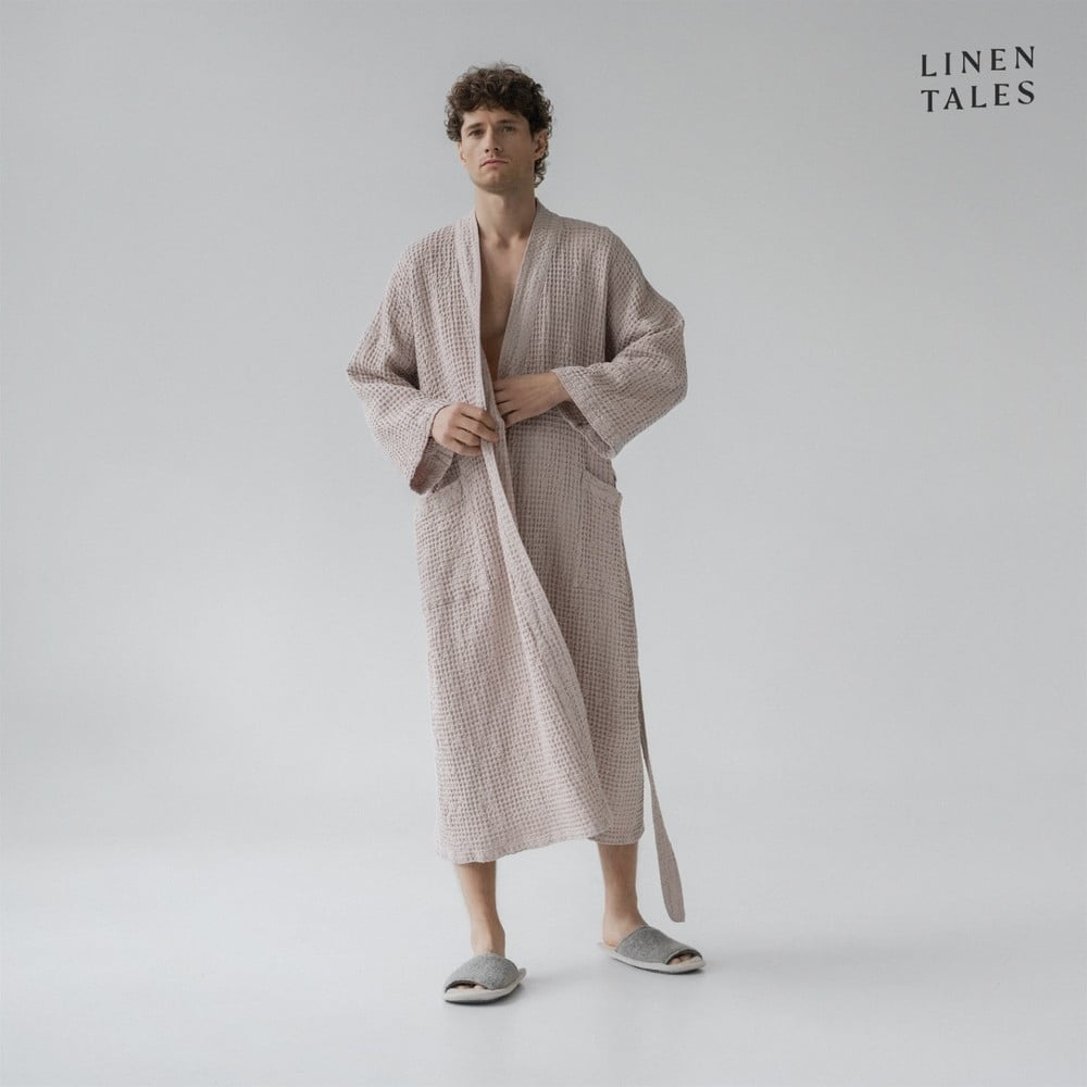 Bézs fürdőköpeny XXL Honeycomb – Linen Tales