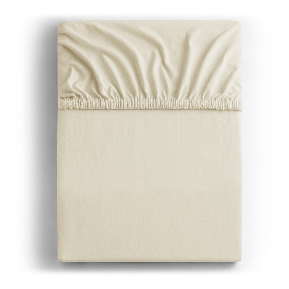 Bézs gumis jersey lepedő 140x200 cm Amber – DecoKing