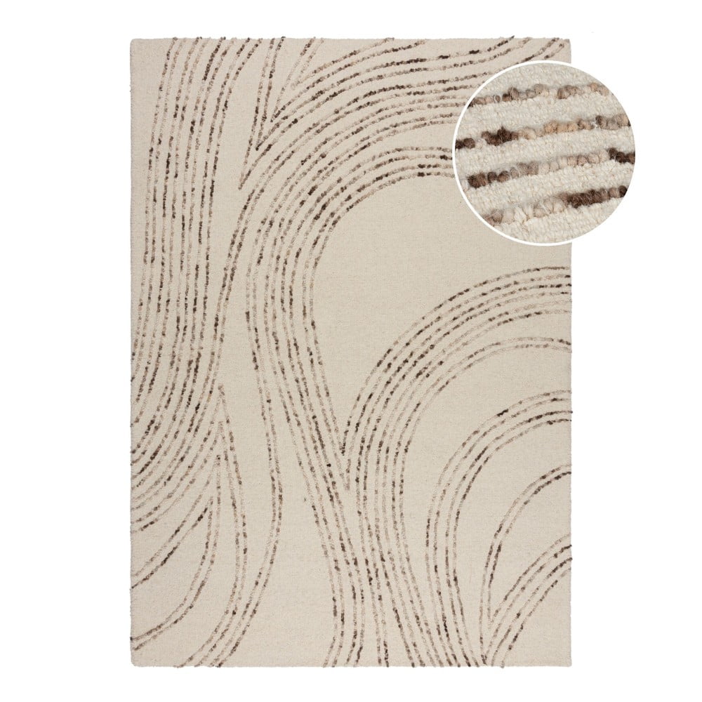 Narancssárga-krémszínű gyapjú szőnyeg 160x230 cm Abstract Swirl – Flair Rugs