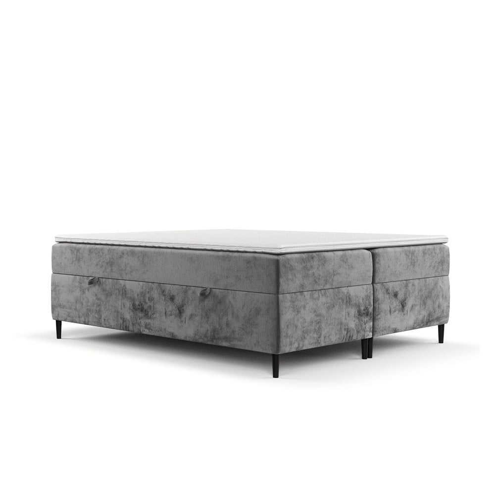 Sötétszürke ágyneműtartós boxspring ágy 180x200 cm Araya – Maison de Rêve