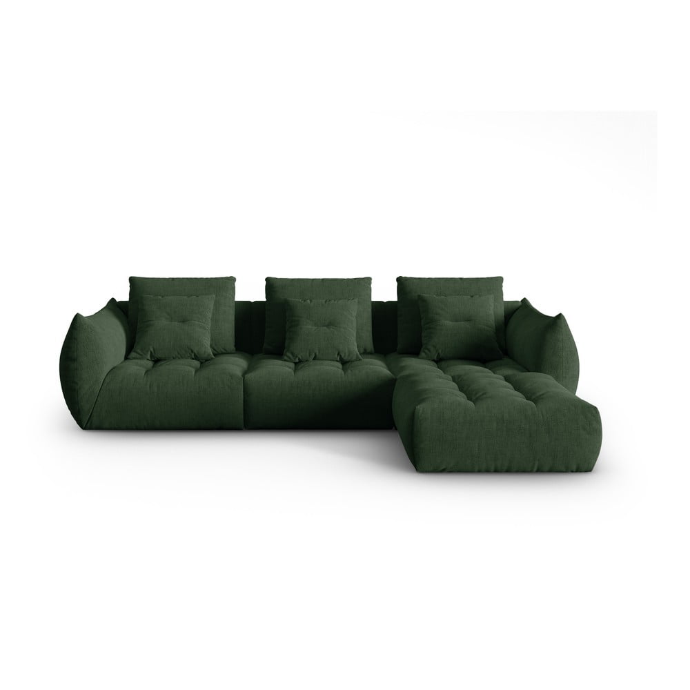 Sötétzöld sarokkanapé (variálható) Bloom – Micadoni Home