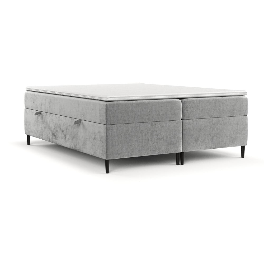 Szürke ágyneműtartós boxspring ágy 160x200 cm Araya – Maison de Rêve