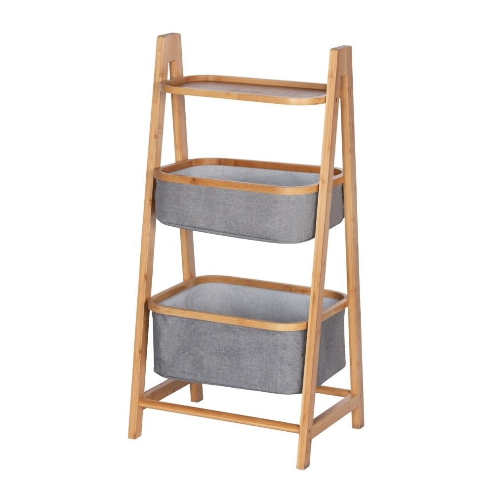 Szürke-barna bambusz fürdőszobai polcos állvány 44x91 cm Bahari – Wenko