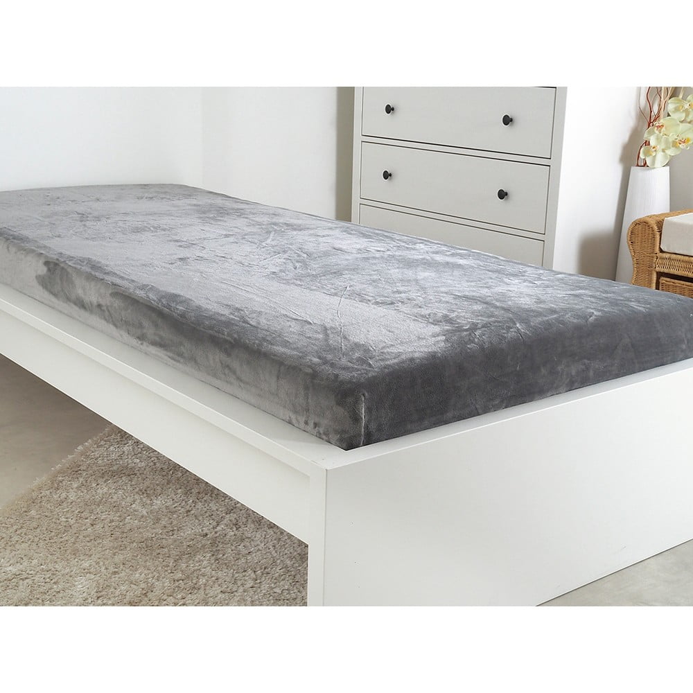 Szürke mikroflanel lepedő 180x200 cm Exclusive – B.E.S.