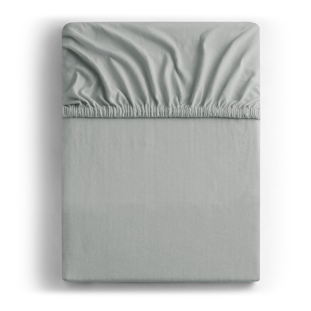 Világosszürke gumis jersey lepedő 220x200 cm Amber – DecoKing