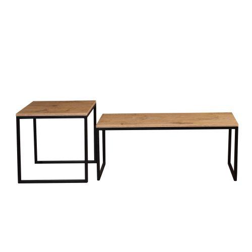 NATI dohányzóasztalok (kézműves tölgy / fekete) T-TABLE