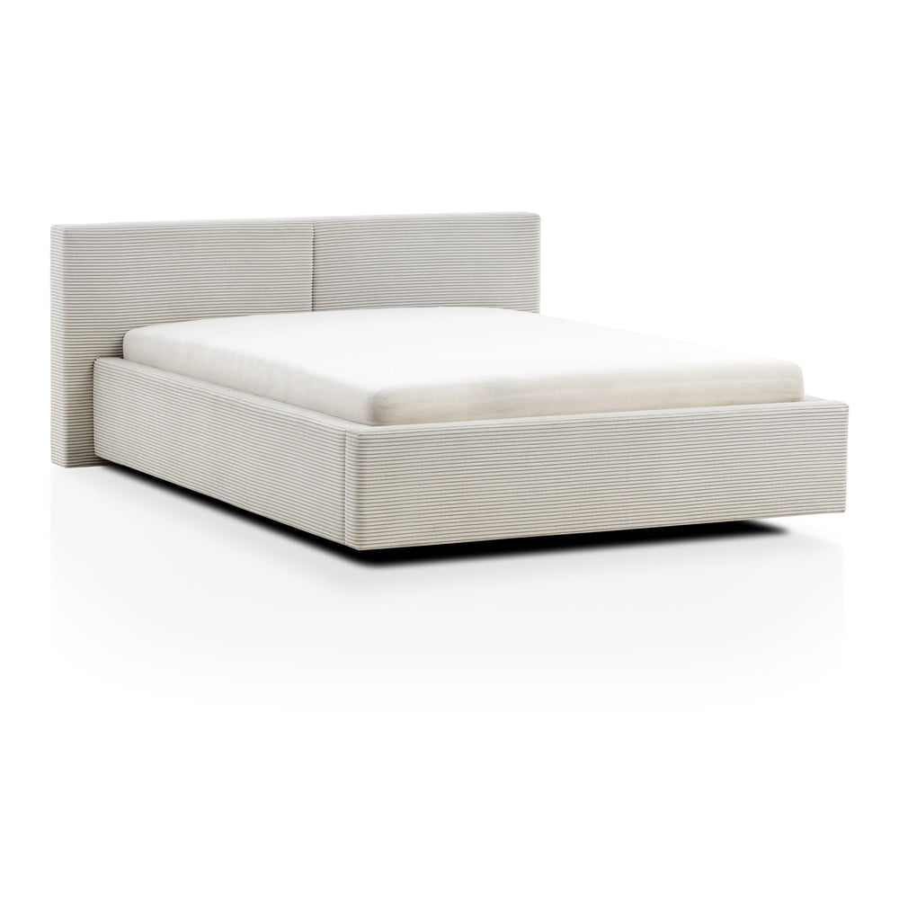 Bézs kárpitozott franciaágy 180x200 cm Cube – Meise Möbel