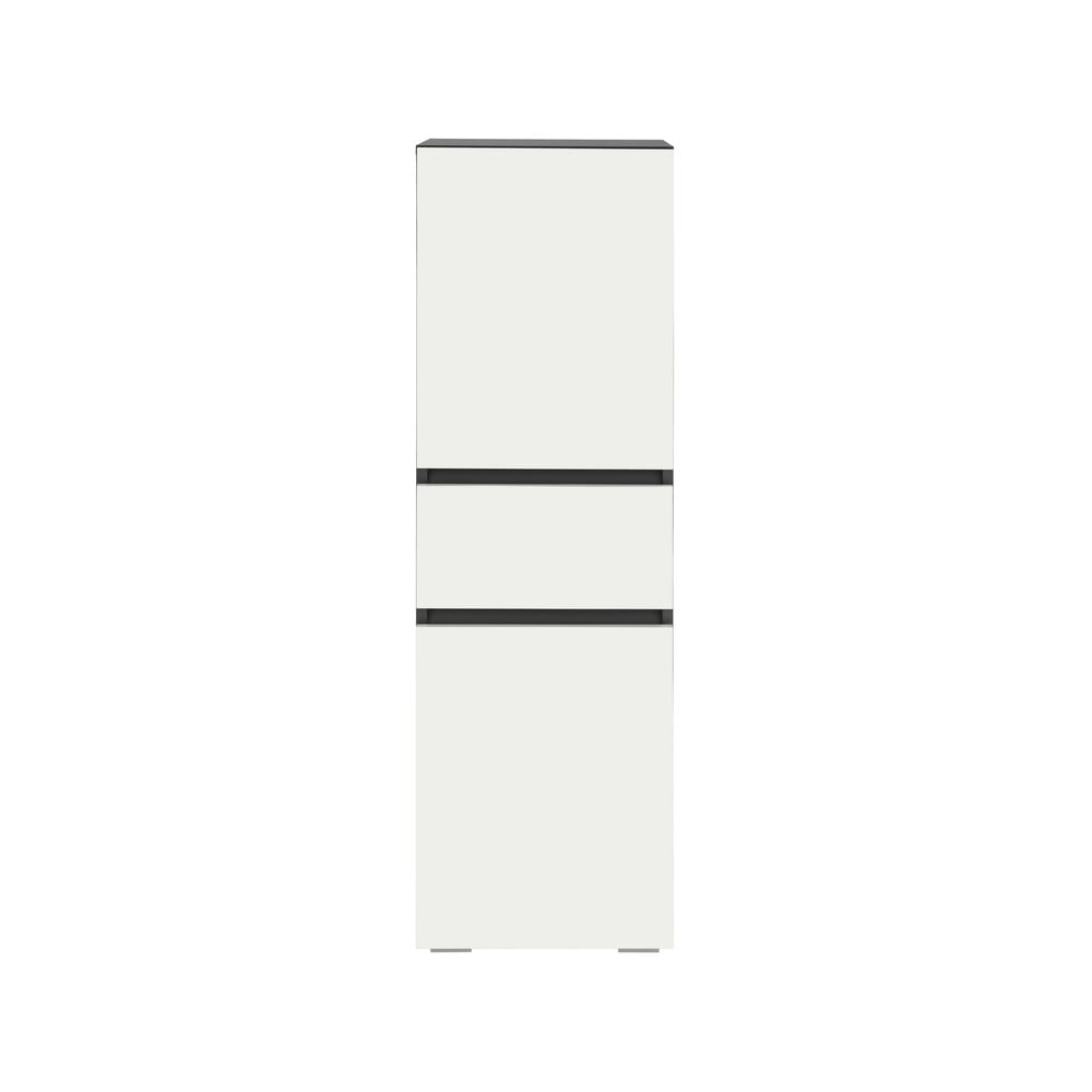 Fehér-antracitszürke magas keskeny fürdőszoba szekrény 38x130 cm Wisla – Støraa