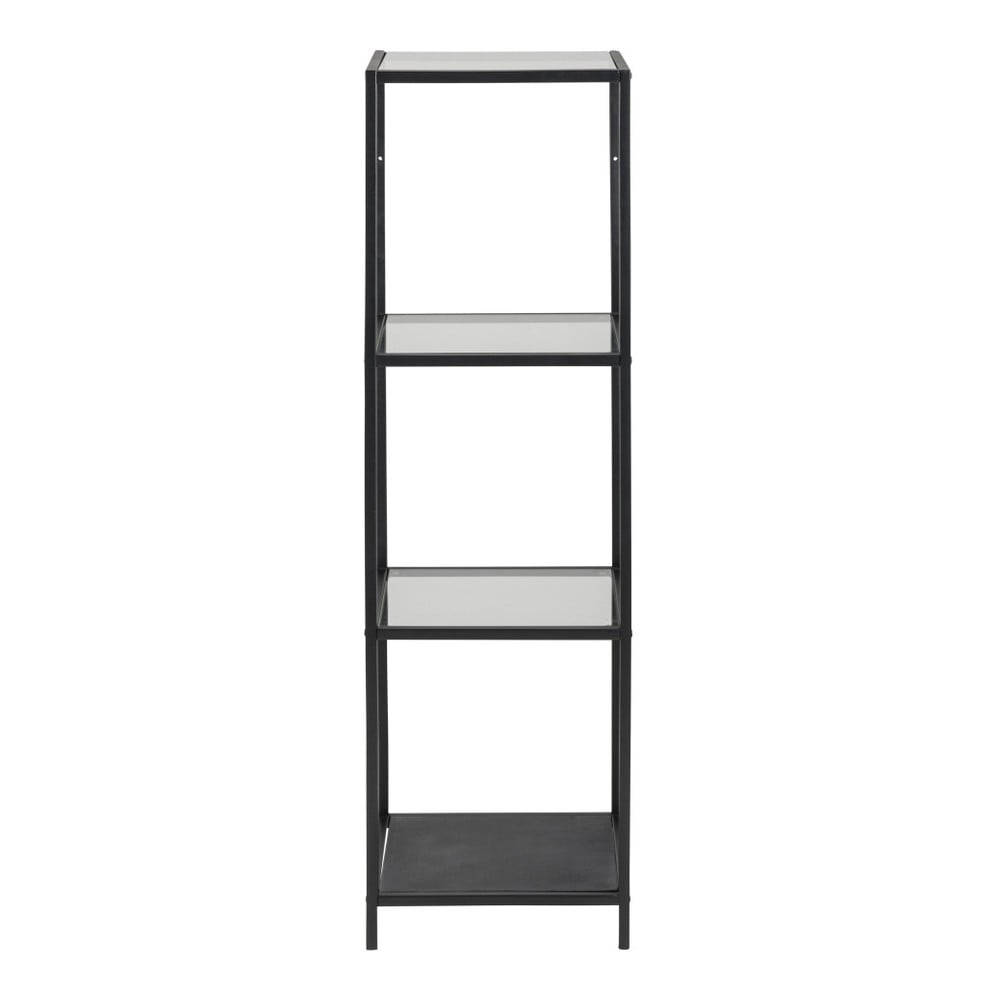 Fekete üveg polcos állvány 35x120 cm Seaford – Actona
