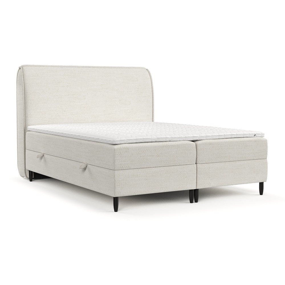 Krémszínű ágyneműtartós boxspring ágy 180x200 cm Melba – Maison de Rêve