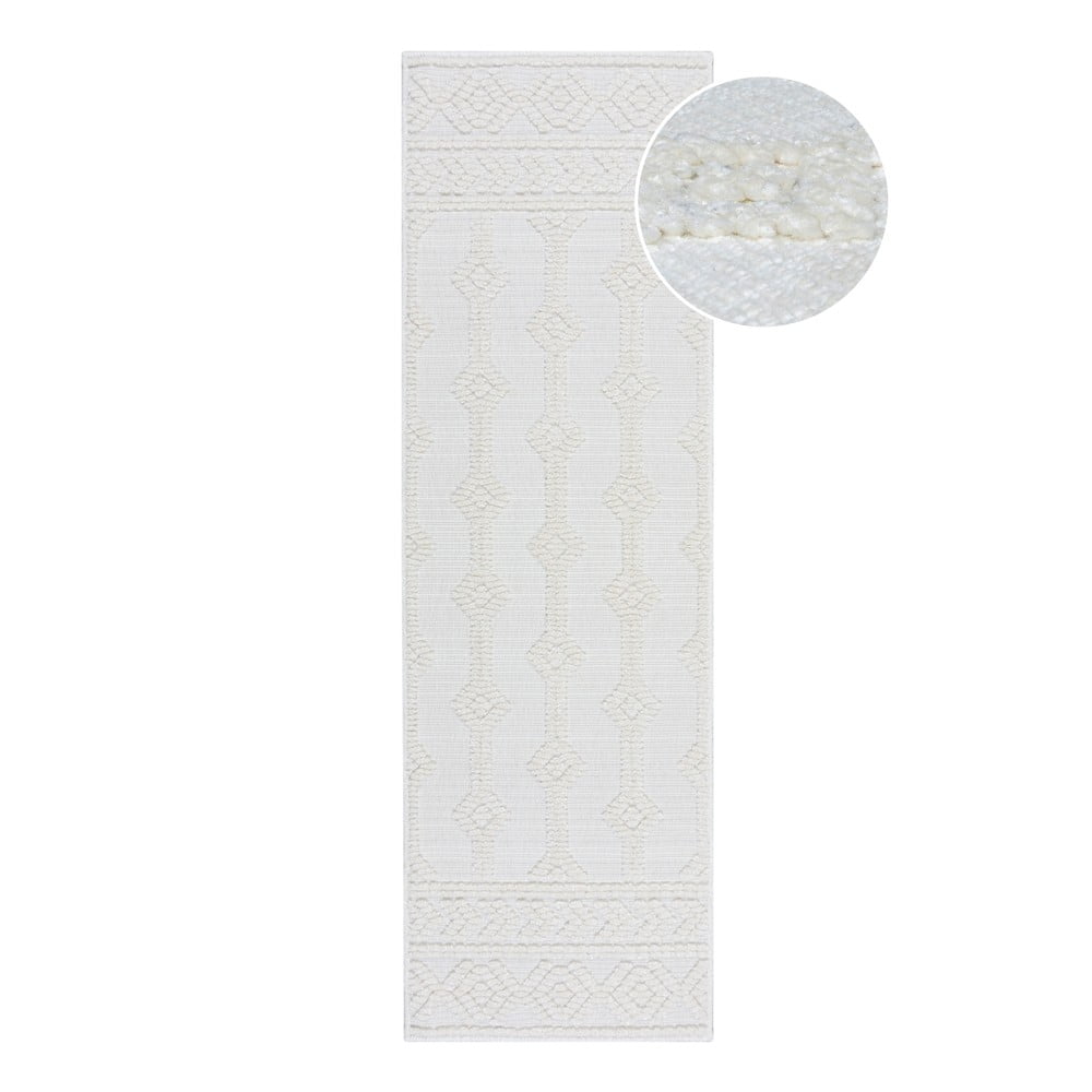 Krémszínű zsenília futószőnyeg 60x240 cm Shyla – Flair Rugs