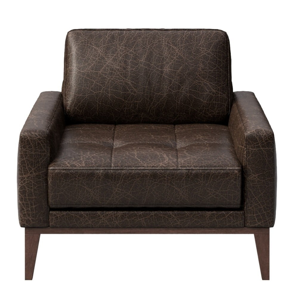 Musso Tufted sötétbarna bőrfotel - MESONICA