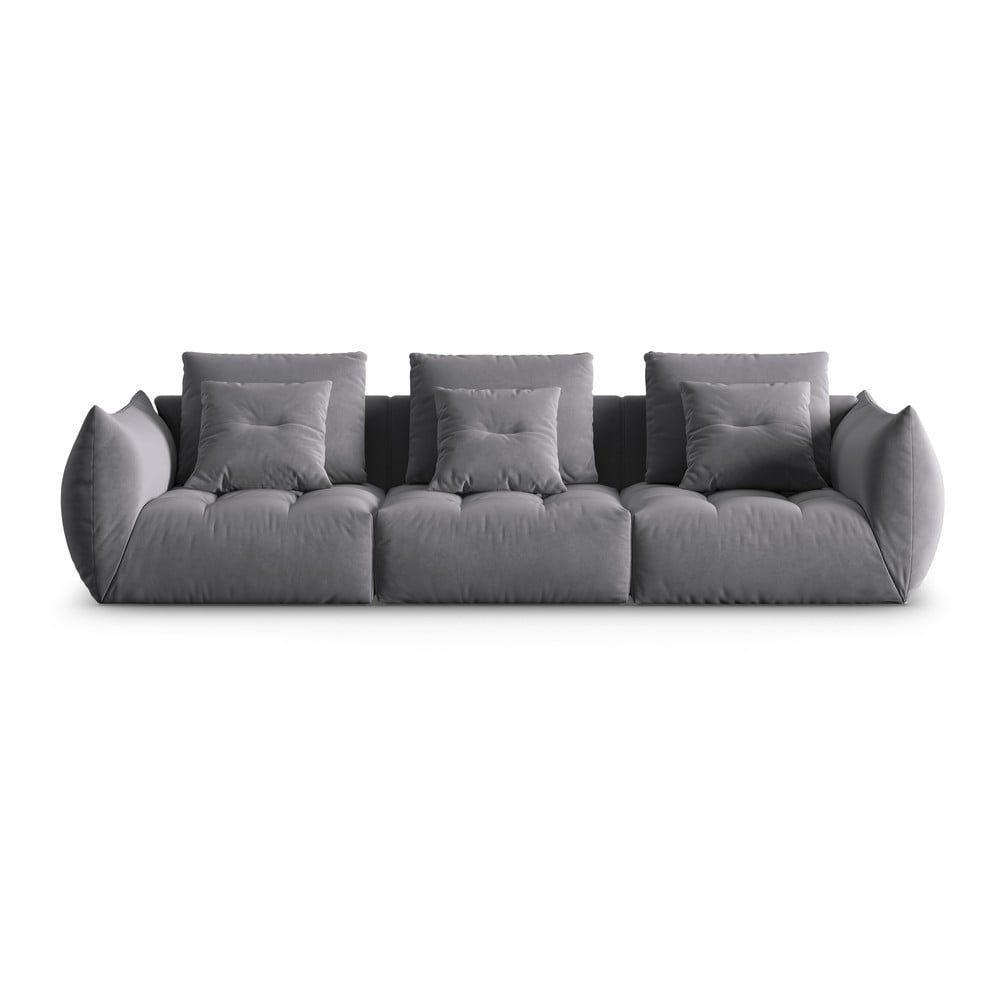 Sötétszürke buklé kanapé 332 cm Bloom – Micadoni Home