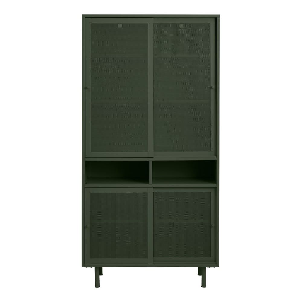 Sötétzöld fém szekrény tolóajtóval 90x180x40 cm Veep – Unique Furniture