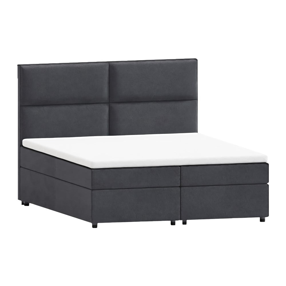 Szürke ágyneműtartós boxspring ágy 180x200 cm Rico – Ropez
