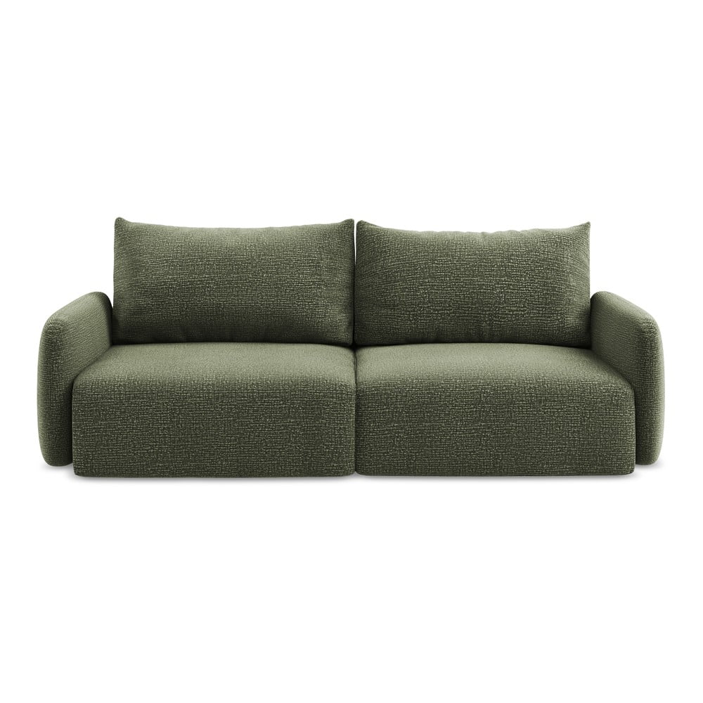 Zöld kinyitható-tárolóhelyes kanapé 238 cm Kalena – Makamii