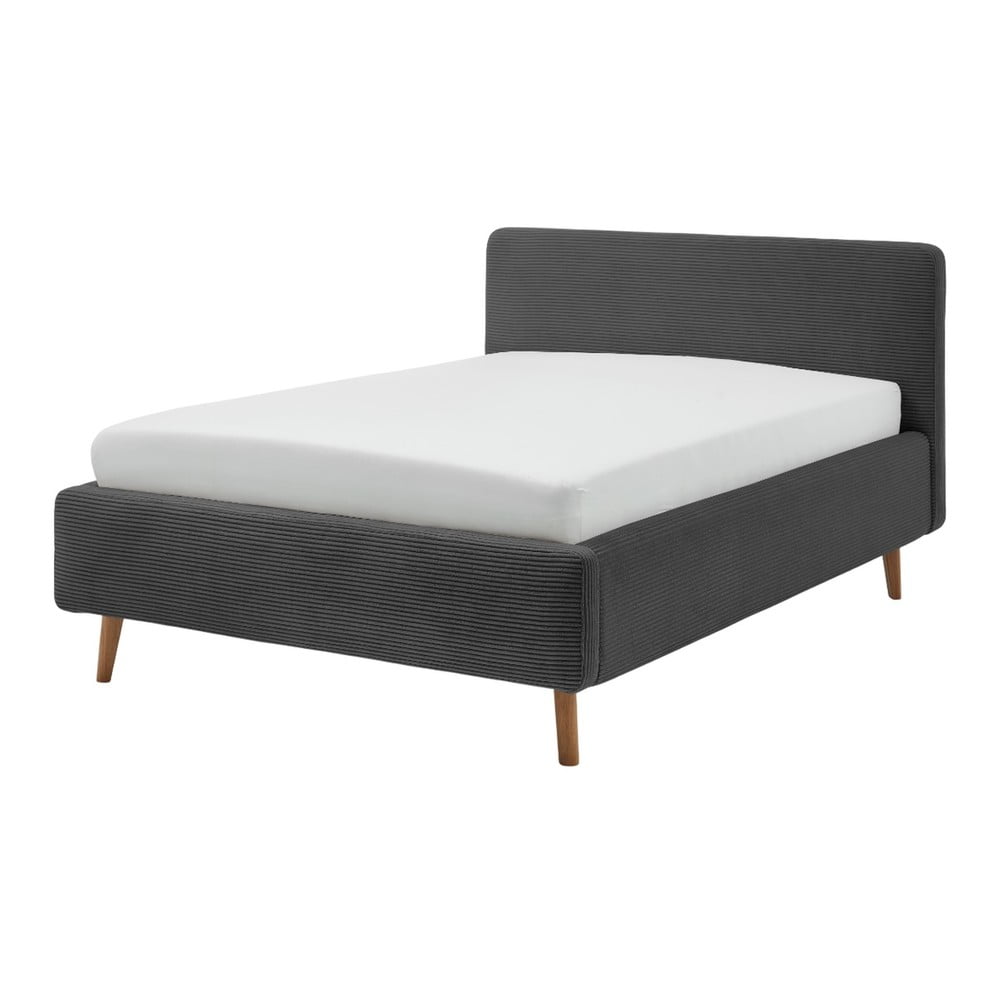 Antracitszürke kárpitozott egyszemélyes ágy ágyrács nélkül 120x200 cm Mattis – Meise Möbel