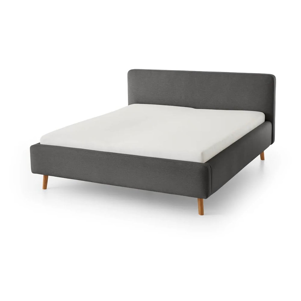 Antracitszürke kárpitozott egyszemélyes ágy ágyrács nélkül 120x200 cm Mattis – Meise Möbel