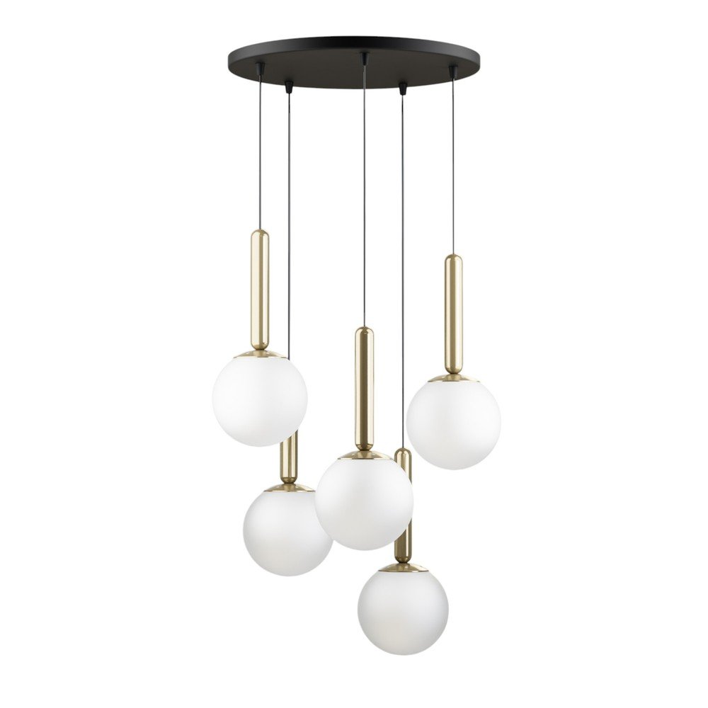Aranyszínű függőlámpa üveg búrával ø 34 cm One – Squid Lighting
