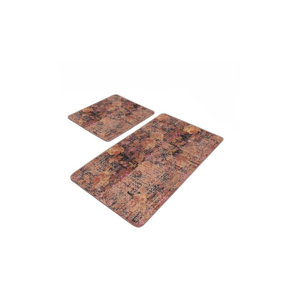 Barna bársony fürdőszobai kilépő szett 2 db-os 60x100 cm – Mila Home