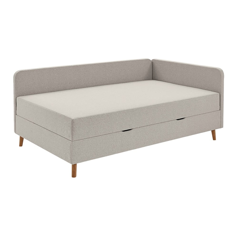 Bézs kárpitozott egyszemélyes ágy tárolóhellyel 120x200 cm Cabana – Meise Möbel