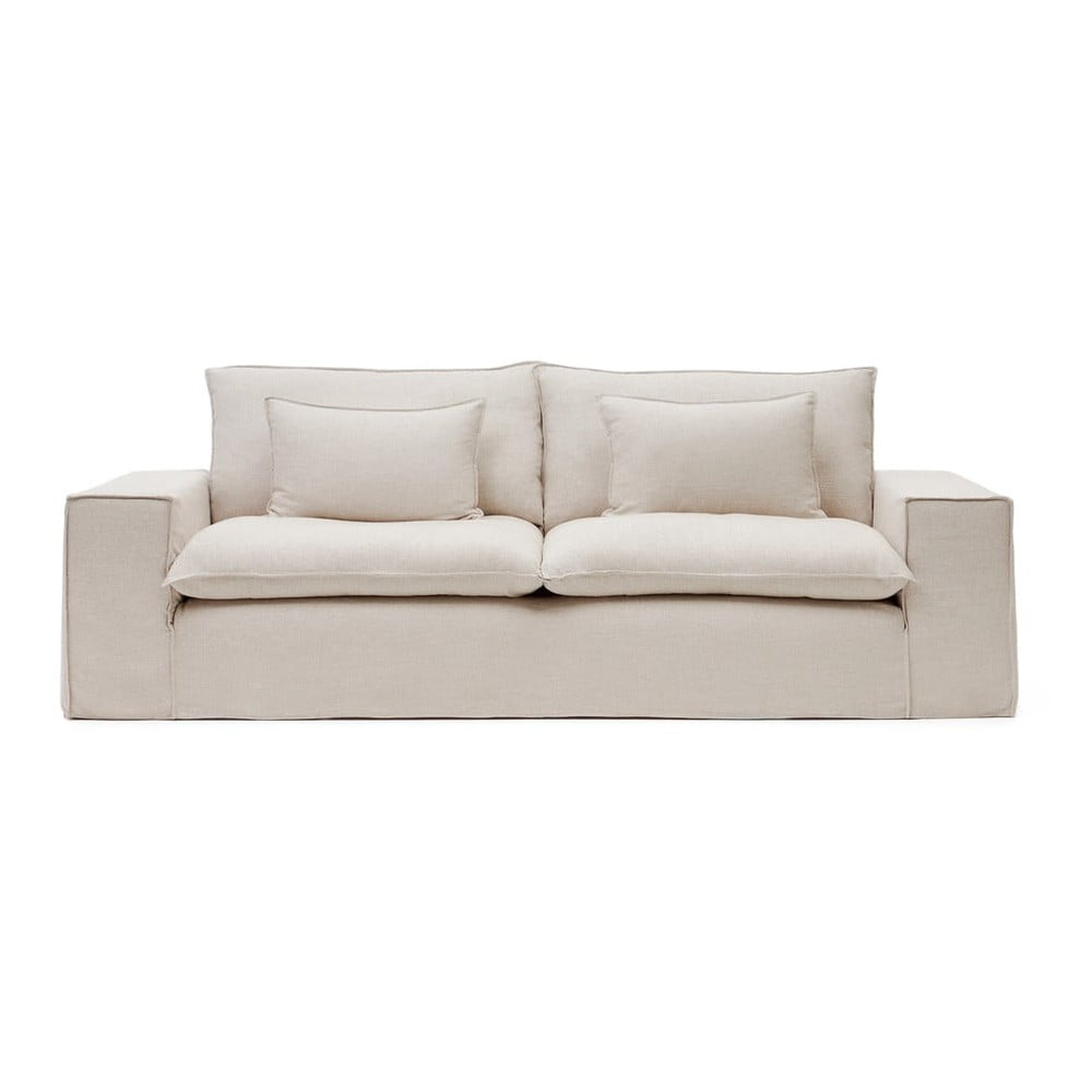 Bézs len kanapé 280 cm Anarela – Kave Home