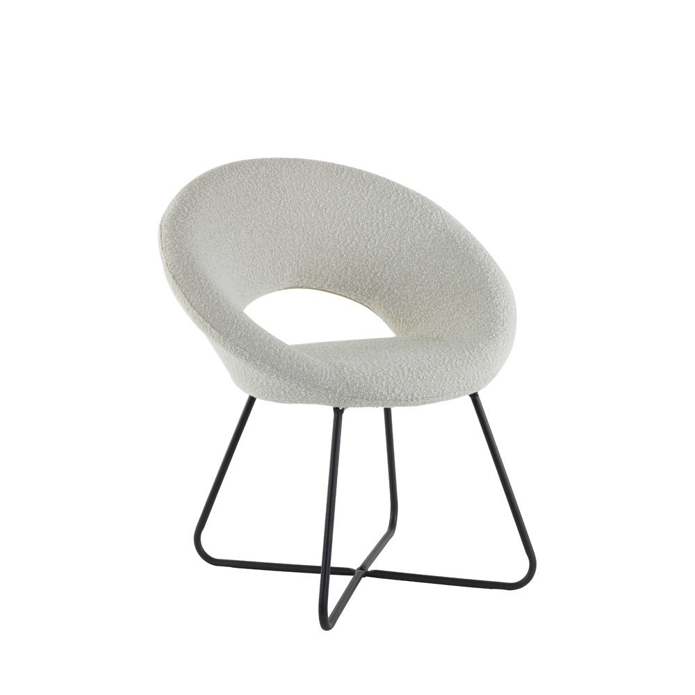 Fehér buklé fotel Antony – Light & Living