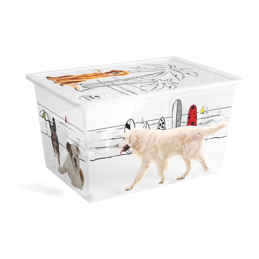 Fehér fedeles műanyag tárolódoboz 55x39x31 cm C Box Style – KIS