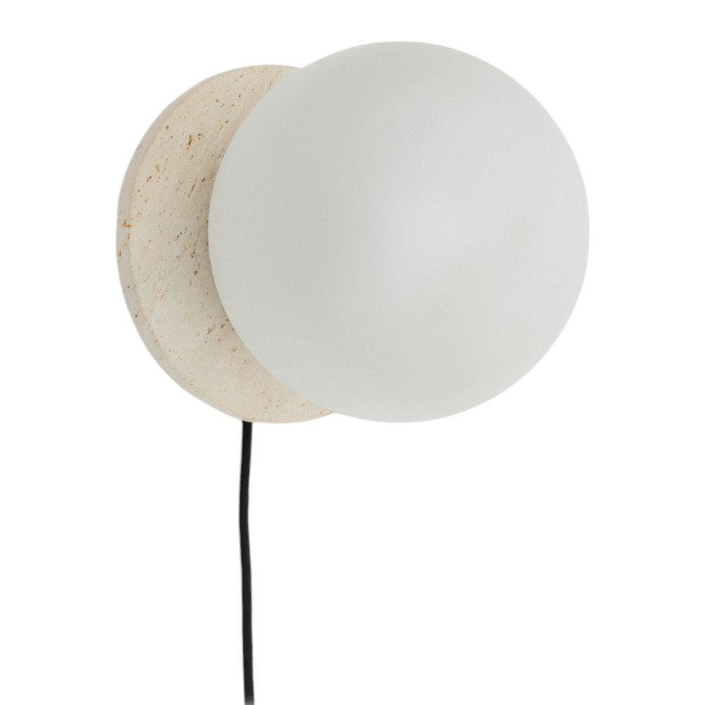 Fehér-krémszínű márvány fali lámpa ø 20 cm Malachi – Kave Home