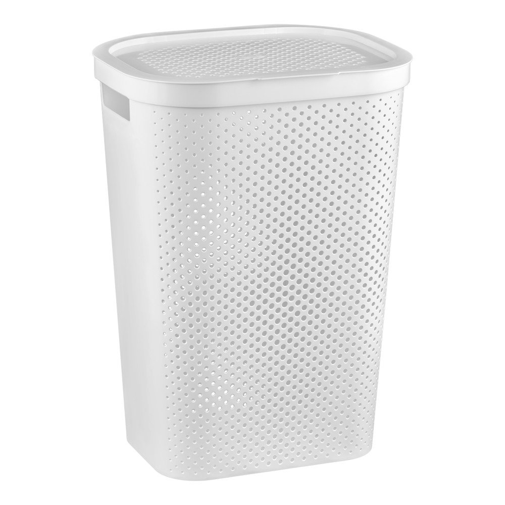 Fehér műanyag szennyeskosár 60 l Infinity – Curver