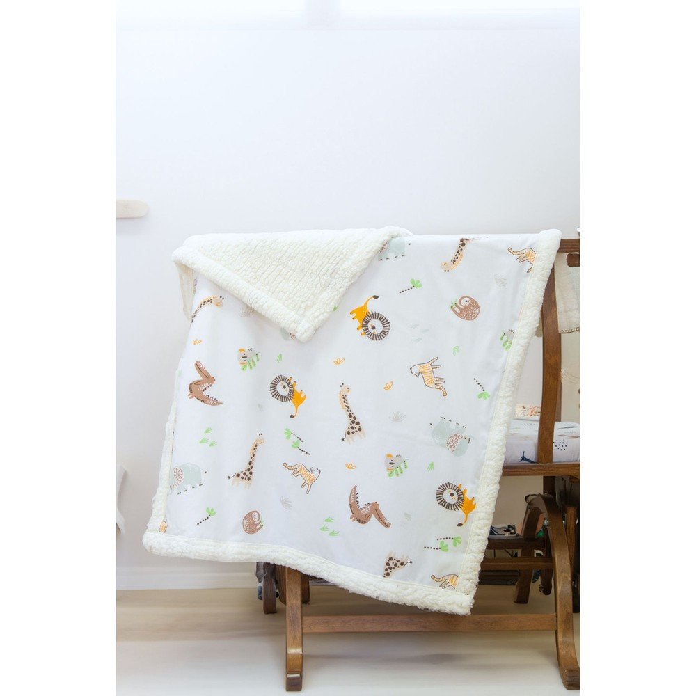 Fehér renforcé pamut gyerek takaró 75x100 cm Jungle – Mijolnir