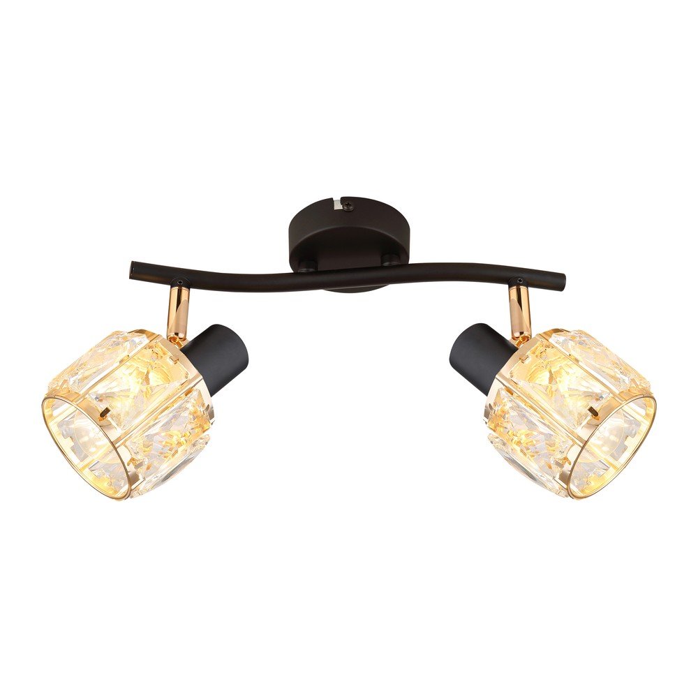 Fekete-aranyszínű mennyezeti lámpa üveg búrával 28x9 cm Dubai – Candellux Lighting