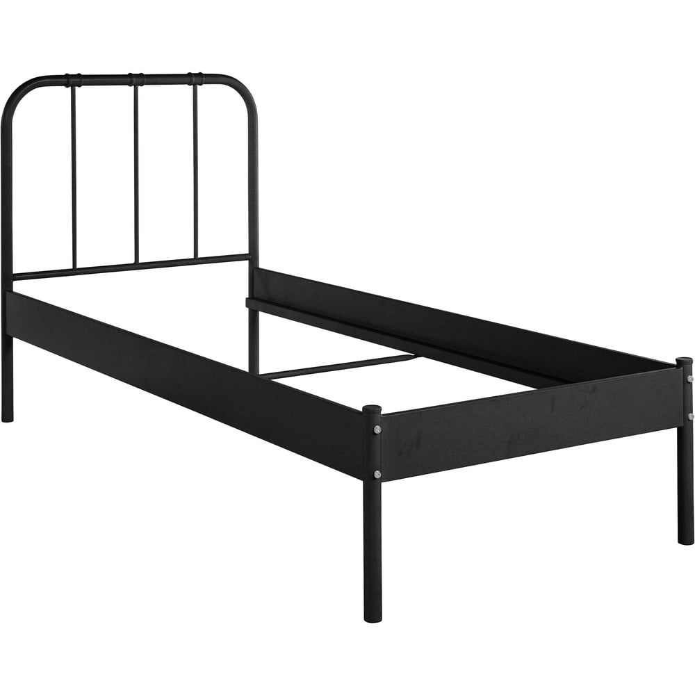 Fekete fém egyszemélyes ágy ágyrács nélkül 90x200 cm Aaron – Støraa