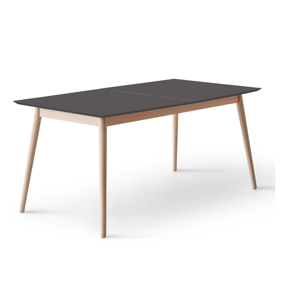 Fekete-natúr színű bővíthető étkezőasztal fekete asztallappal 90x165 cm Meza – Hammel Furniture