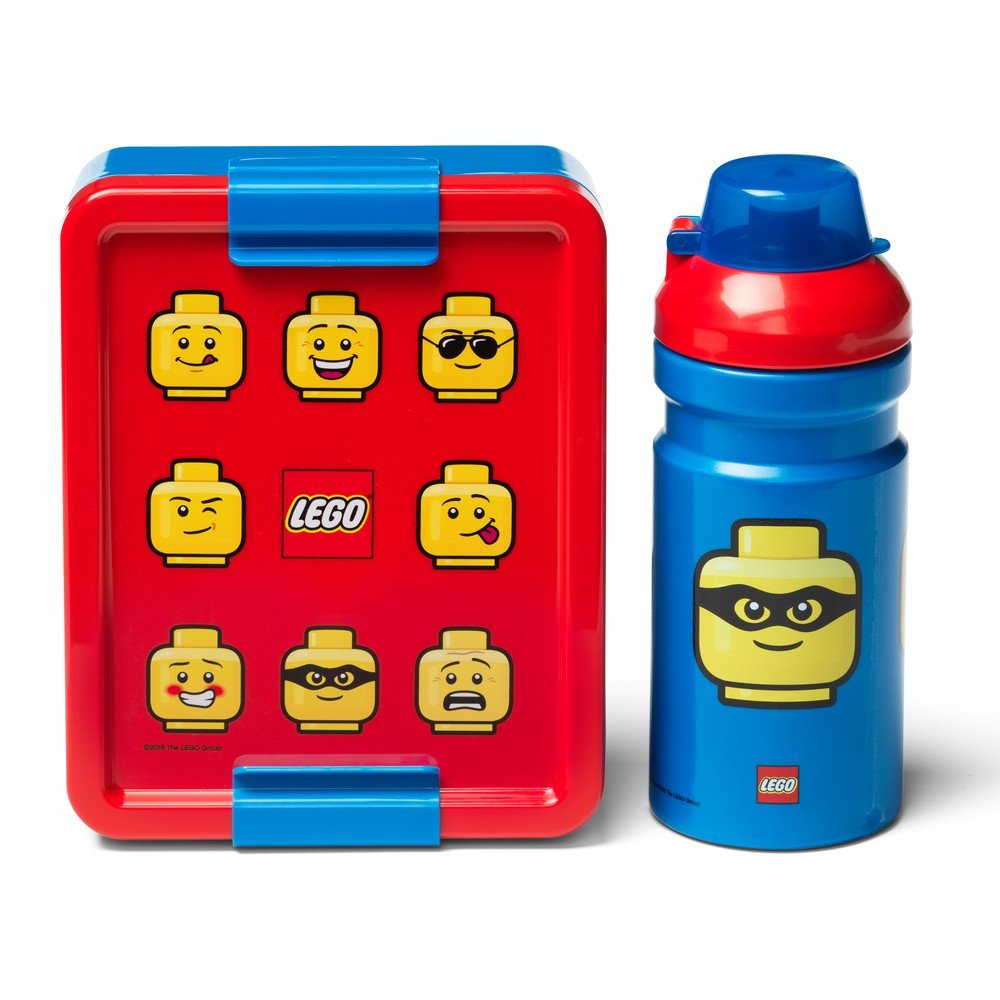 Iconic piros-kék uzsonnásdoboz és kulacs szett - LEGO®
