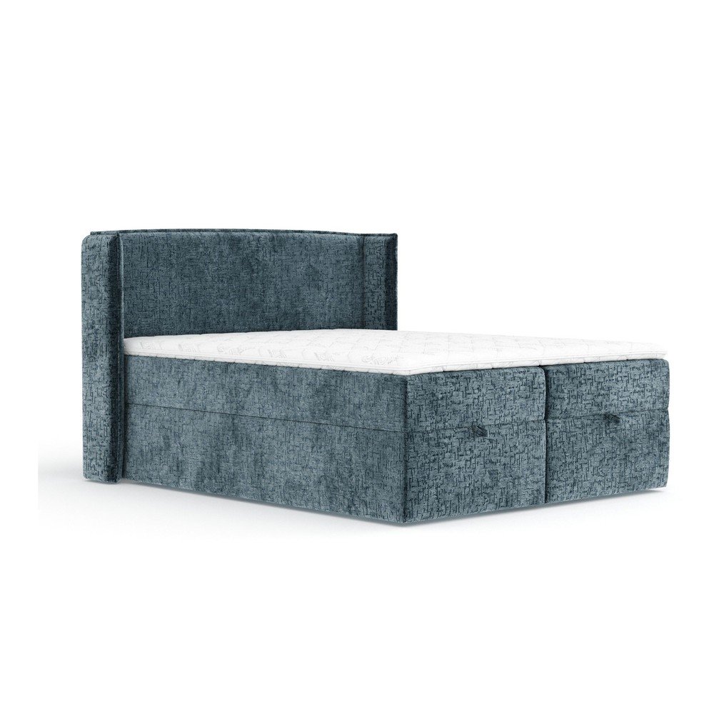 Kék ágyneműtartós boxspring ágy 160x200 cm Passion – Maison de Rêve