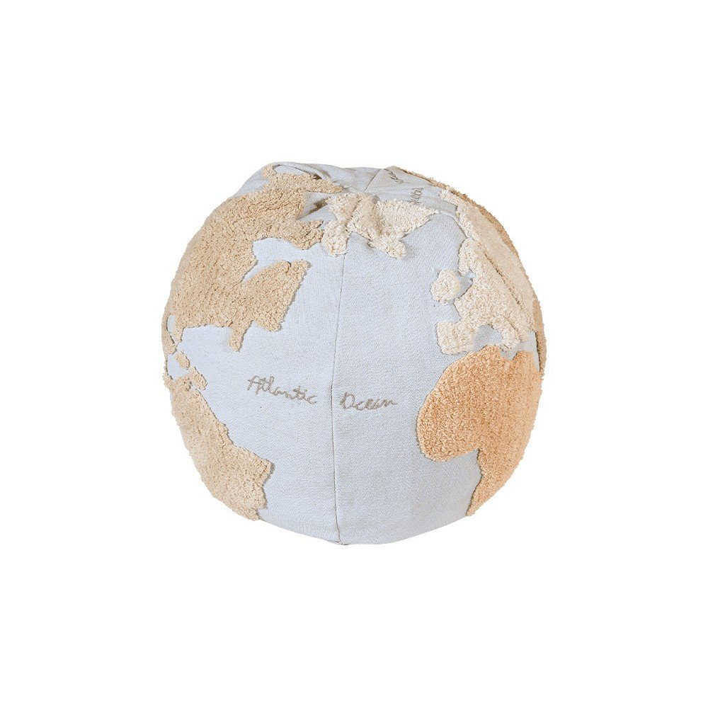 Kék-bézs gyerek babzsákfotel World Map – Lorena Canals