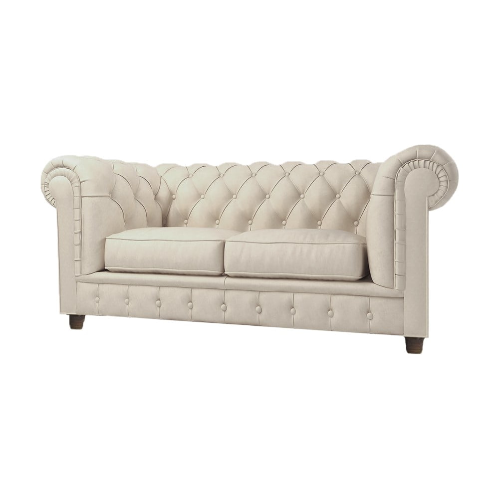 Krémszínű bársony kanapé 184 cm Cambridge – Ropez