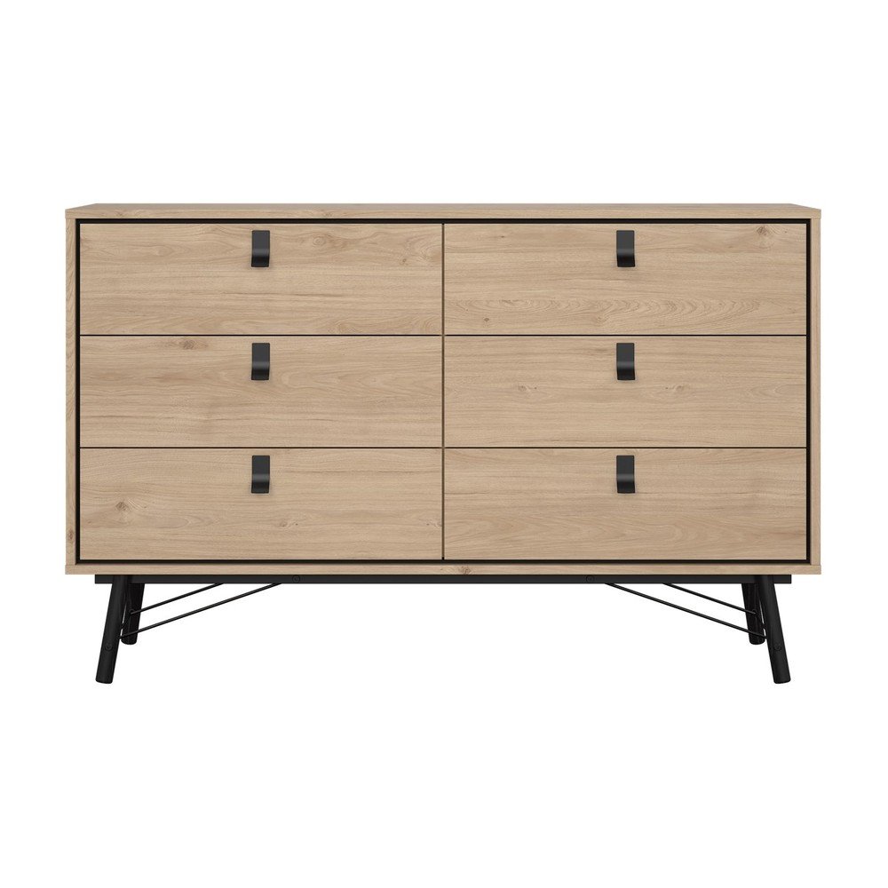 Natúr színű alacsony komód tölgyfa dekorral 153x95 cm Ry – Tvilum