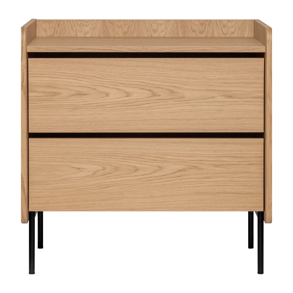 Natúr színű magas komód tölgyfa dekorral 80x82 cm Wrap – Bonami Selection
