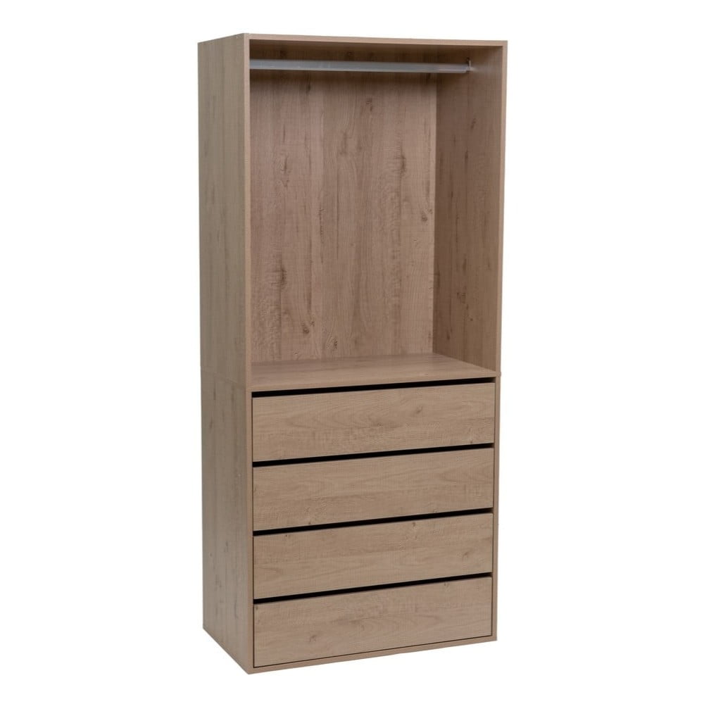 Natúr színű nyitott moduláris szekrény tölgyfa dekorral 80x180x45 cm Modular – Casa Selección